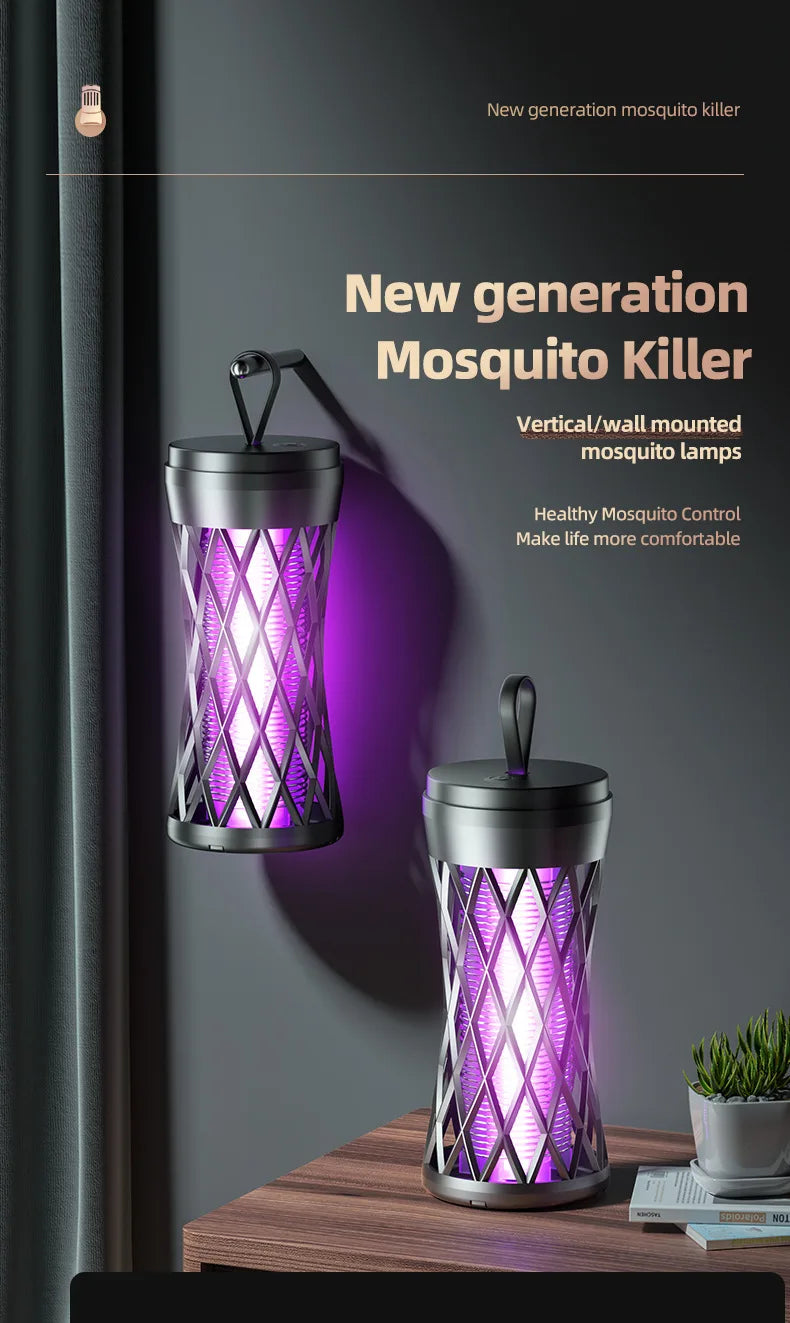Electric Mosquito Killer Lamp - Outdoor Atmosphere Light & Safe Household Bug Zapper