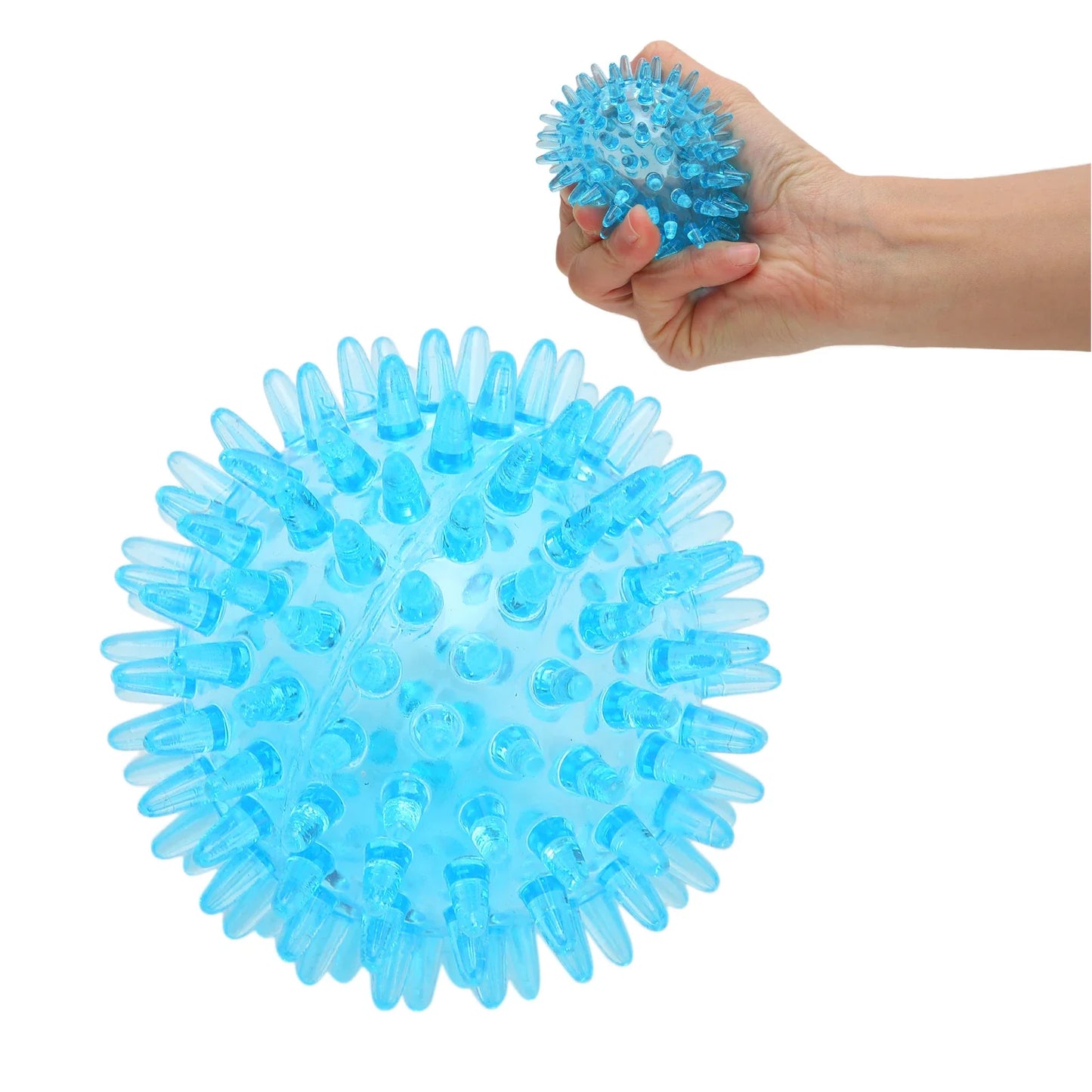 Spiky Hollow Massage Ball – Soft Transparent Stress Relief & Hand Wrist Strength Recovery Exercise Ball