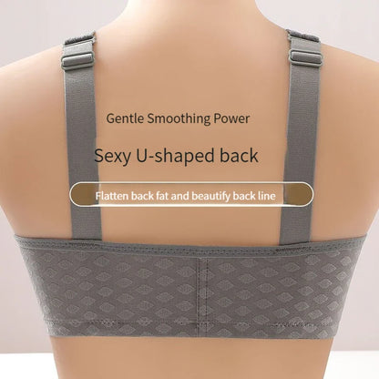 Front Button Sexy Brassiere - Anti-Sagging Gathered Design, No Steel Ring, Large Size Thin Section Underwear Bra for Ladies