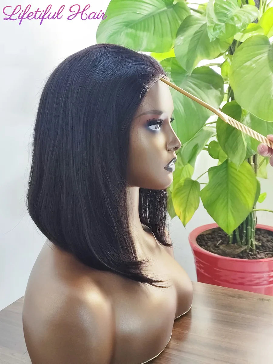 Glueless Bob Human Hair Wig — Ready-to-Wear Straight 4x4 Transparent Lace Closure for Women