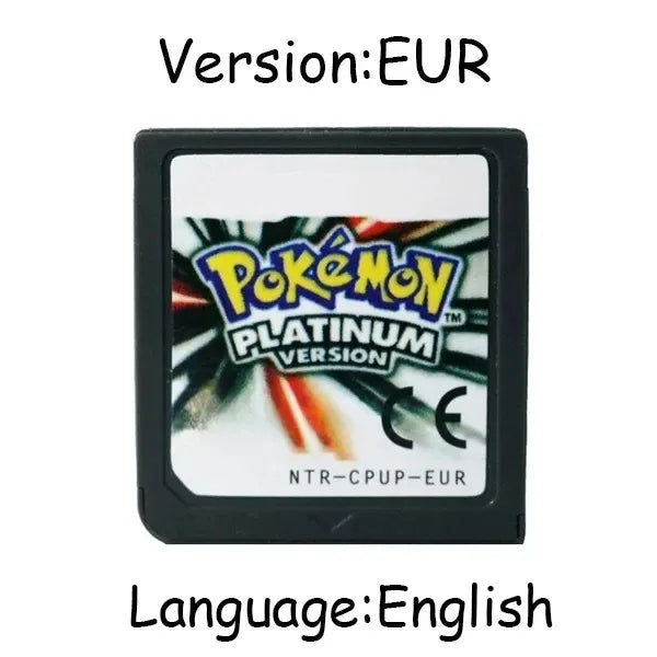 Pokemon Series DS Game Cartridge – Platinum, Pearl, Diamond, HeartGold, SoulSilver, Multilingual for NDS/3DS Consoles