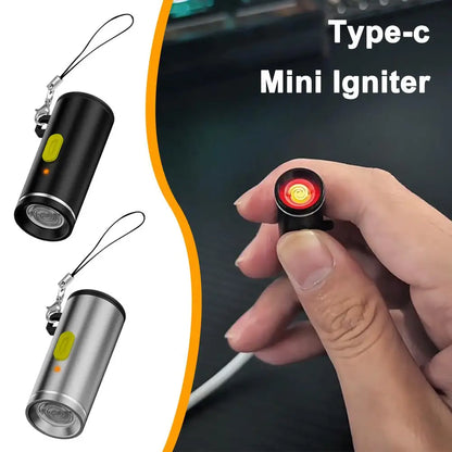 USB-C Rechargeable Windproof Electric Lighter – Portable Mini Flameless Heating Coil Fire Starter for Outdoor Use
