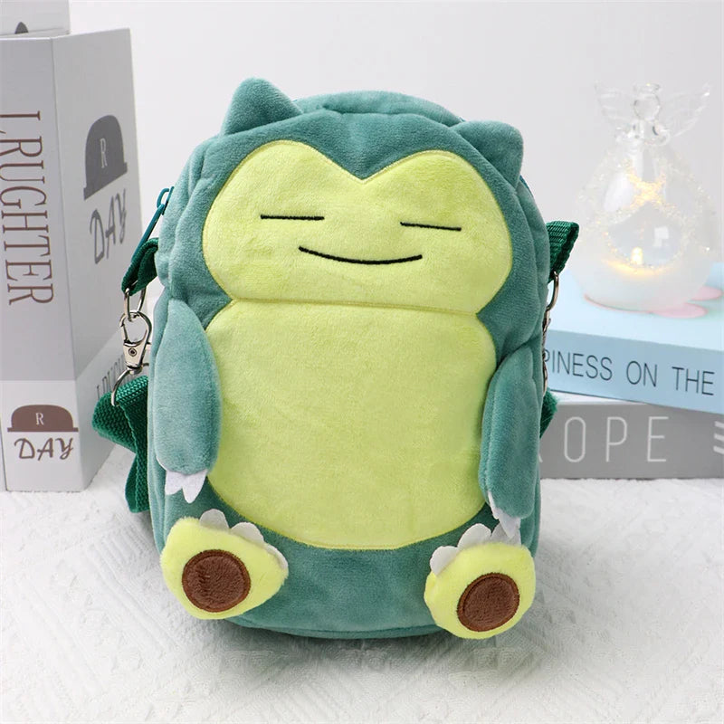 New Pokémon Plush Bag — Pikachu, Mimikyu, Gengar, Lucario, Rowlet, Eevee, Snorlax Soft Stuffed Toy Shoulder Backpack