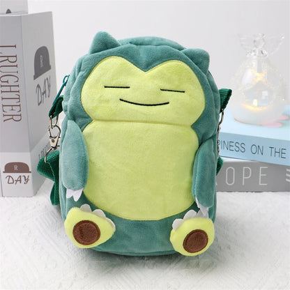 New Pokémon Plush Bag — Pikachu, Mimikyu, Gengar, Lucario, Rowlet, Eevee, Snorlax Soft Stuffed Toy Shoulder Backpack