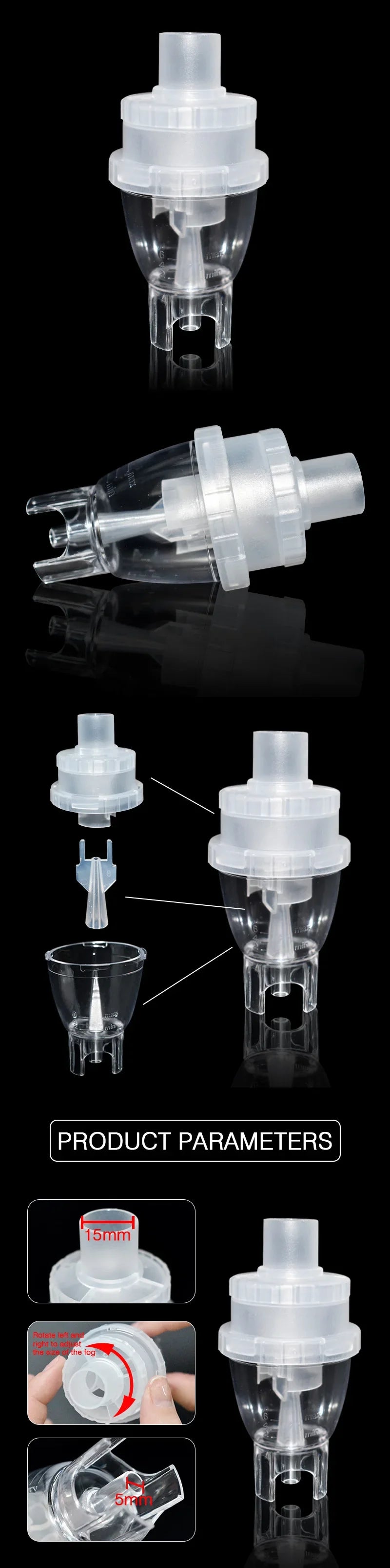 Allergy Inhaler Nebulizer — Medical Atomized Cup with Air Compressor, 6ML/10ML Medicine Tank for Home Health Care