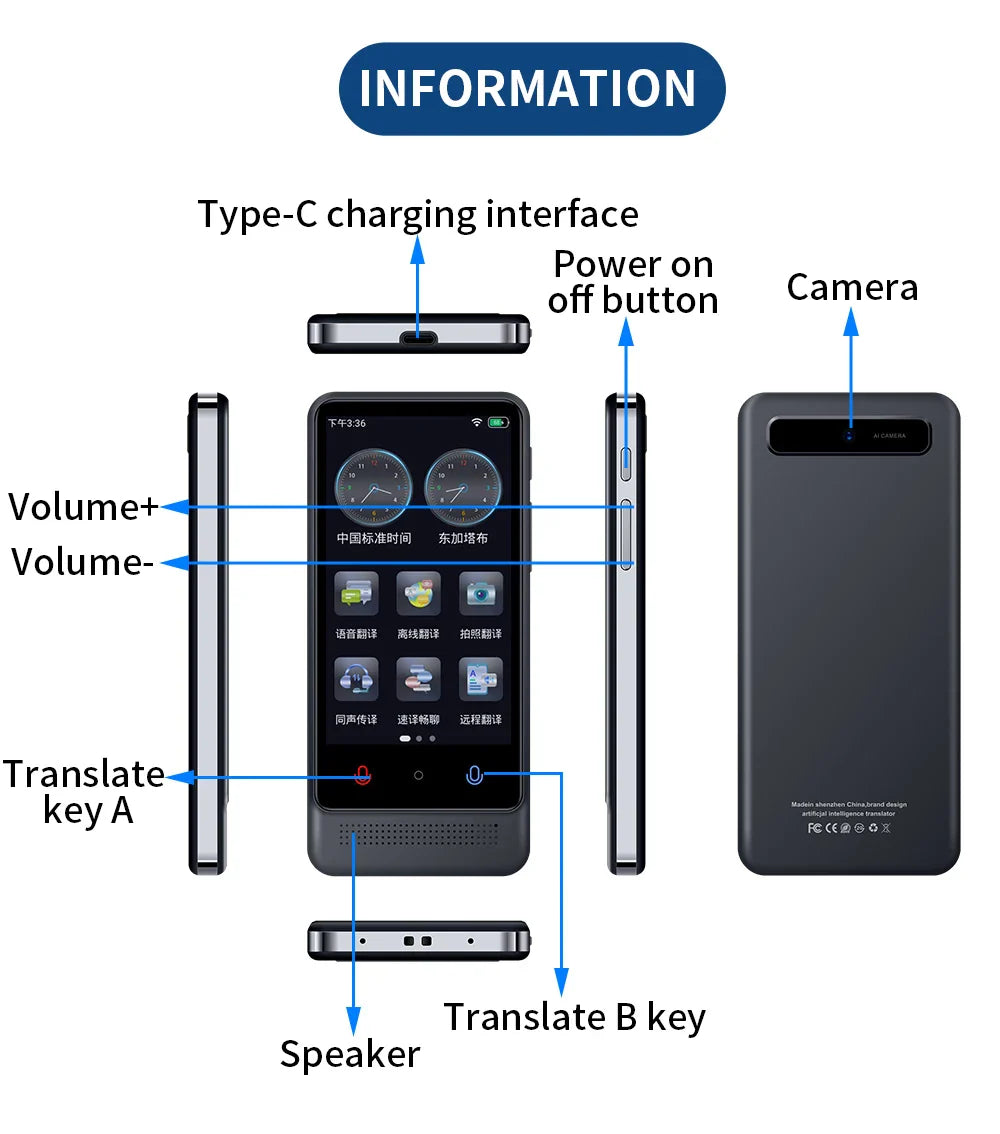 Intelligent Offline Translator – 137 Languages, AI ChatGPT Translation Device for Polish, Ukrainian, Turkish, Russian & More