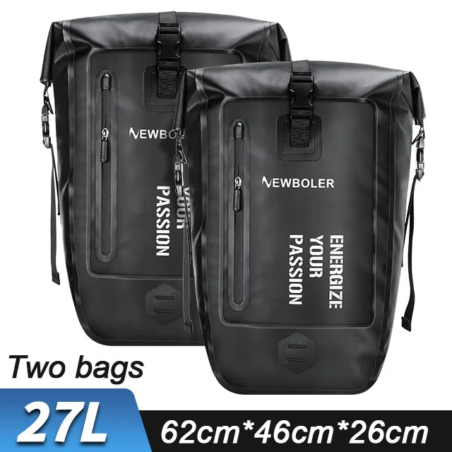 NEWBOLER 27L Bike Pannier Bag — Large Capacity Waterproof Rear Seat Trunk Bag for Travel & Electric Bike Accessories