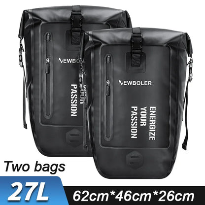 NEWBOLER 27L Bike Pannier Bag — Large Capacity Waterproof Rear Seat Trunk Bag for Travel & Electric Bike Accessories