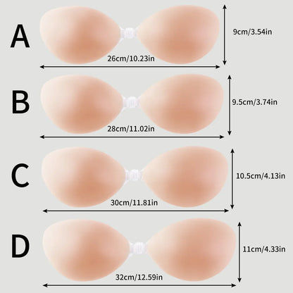 Reusable Silicone Front Button Chest Patches — Invisible Strapless Self-Adhesive Breast Lift for Women’s Underwear