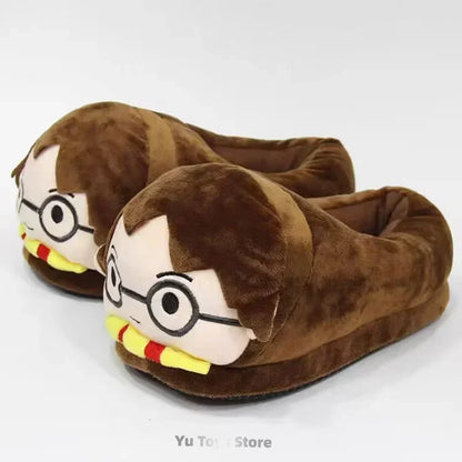 Cute Harry Potter Winter Plush Slippers — Thickened Cotton Indoor Shoes for Breathable Comfort, Surprise Gift