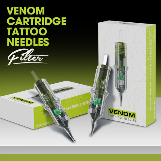 EZ Filter Venom Disposable Tattoo Needles – 0.30mm/0.35mm Round Shader & Liner RM MC for Tattoo Machine Pen