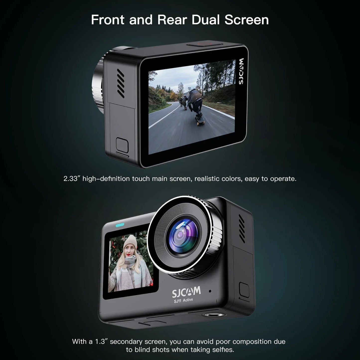 SJCAM SJ11 Active 4K Action Camera – 2.33" Touch Screen, Waterproof, 5G WiFi, Active HDR Sport Camera