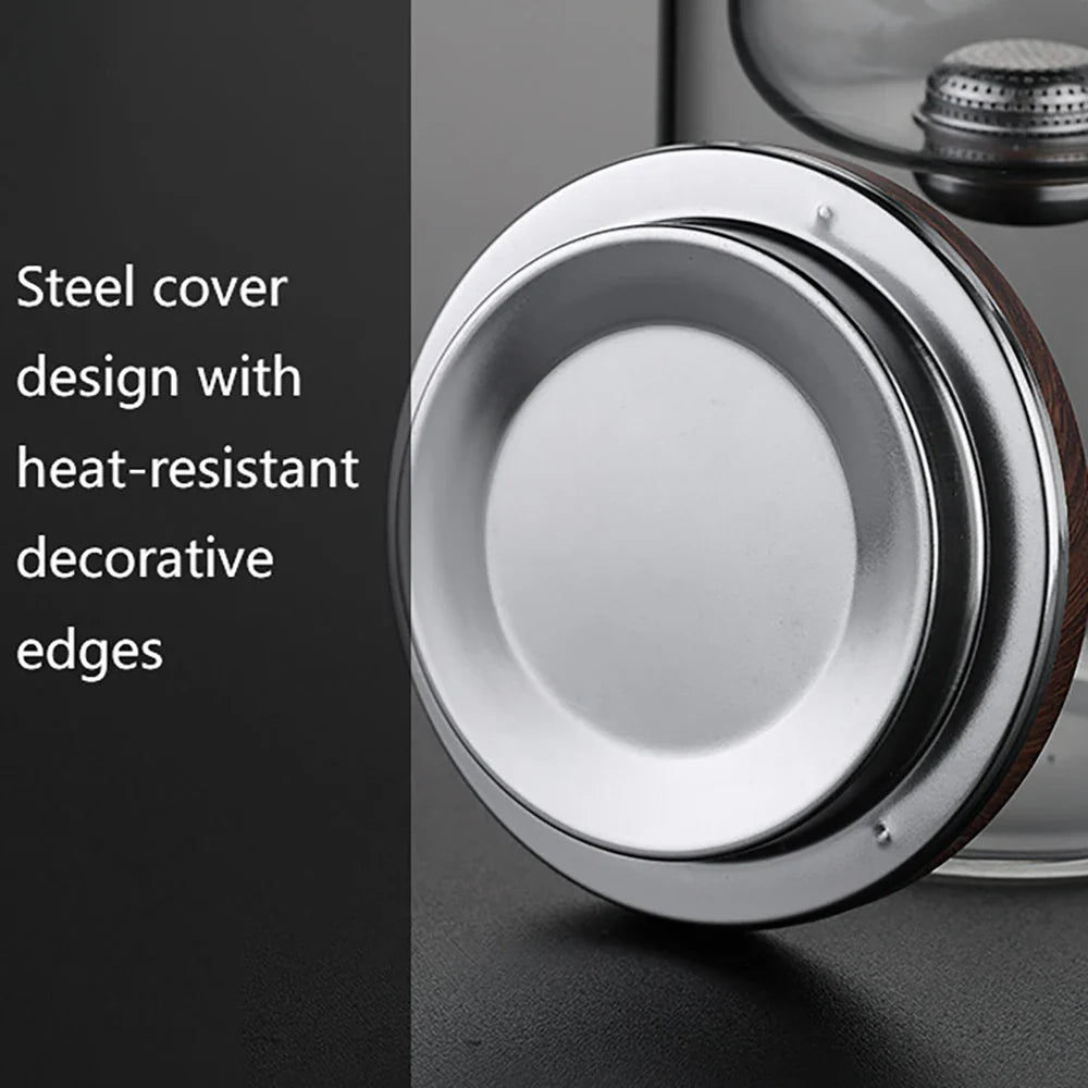 Glass Tea Pot Kettle with Magnetic Infuser - 520ML/720ML Tea Filtration Cup Set with One-Click Switch