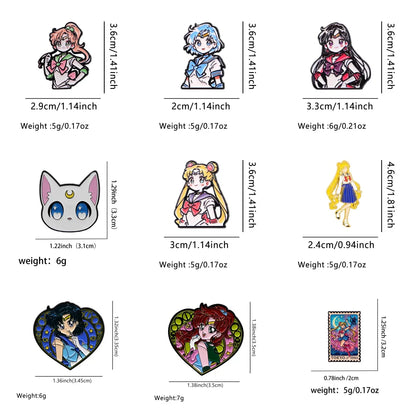 Cartoon Anime Enamel Brooch Pins – Kawaii Metal Badge Jewelry for Clothing & Backpack Gifts