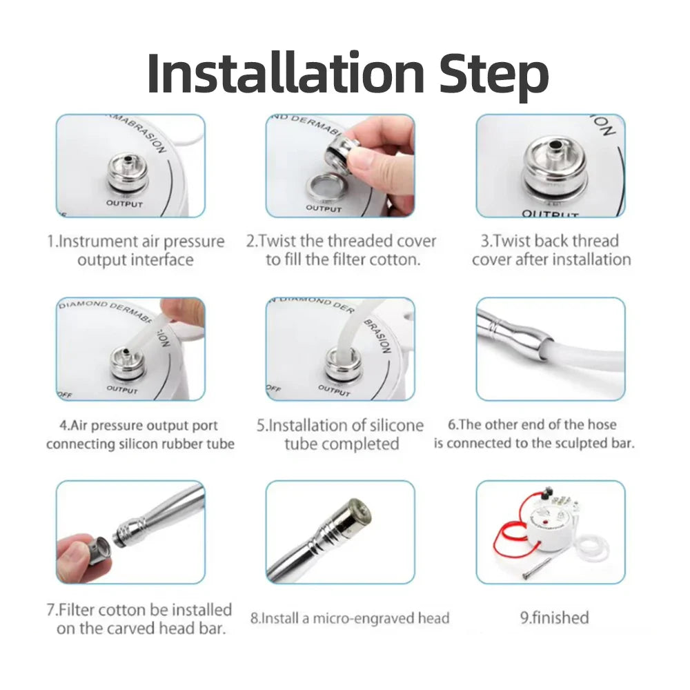 AOKO 3-in-1 Diamond Microdermabrasion Machine – Vacuum Suction & Water Spray Tool for Facial Moisturizing & Skin Exfoliation