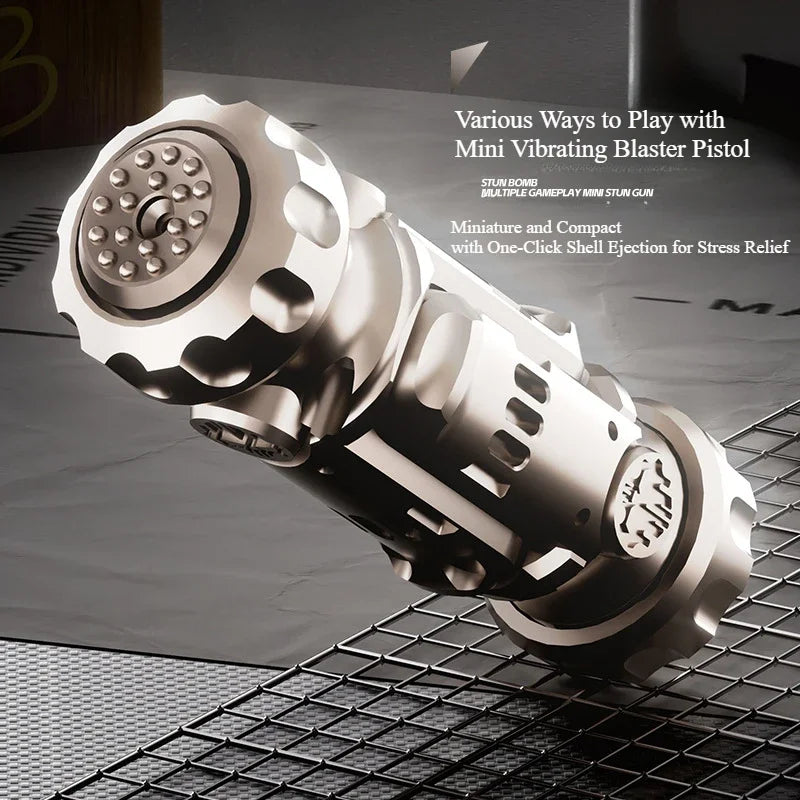 Stun Grenade Fidget Spinner & Mini Toy Gun – Ejectable Shell Stress Relief Finger Toy for Adults & Kids Gift