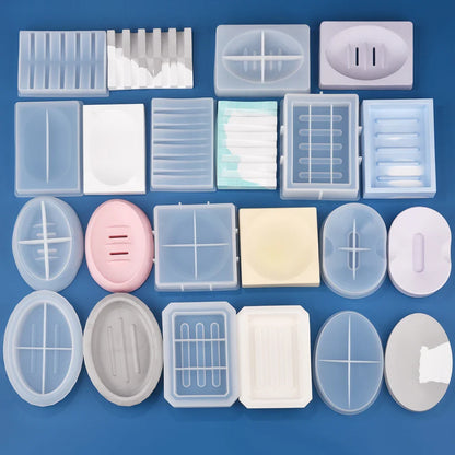 DIY Silicone Soap Dish Mold – Epoxy Resin Soap Holder with Drain, Practical Storage Box for Home Decoration