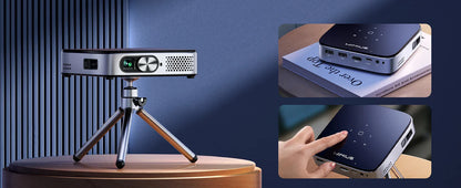 WiMiUS Mini Android 11.0 DLP Projector – Rechargeable Ultra Short Throw, WiFi, Bluetooth, FHD 1080P Support