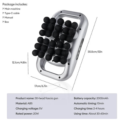 48-Head Body Massage Gun — High-Frequency Vibration Fascia Massager for Neck, Back, Waist, Thigh & Shoulder Muscle Relief