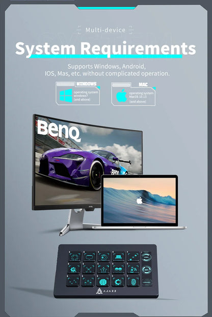AJAZZ AKP153E Multifunctional Mini Keyboard – 15 Macro Keys Console Panel for Custom Desktop Actions