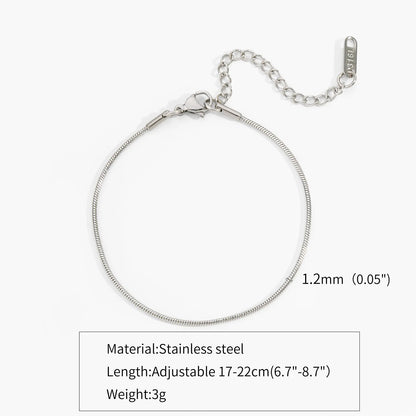 Stainless Steel Silver Snake Bone Chain Bracelet for Men & Women – Non-Fading Hip Hop Open Fashion Wrist Jewelry