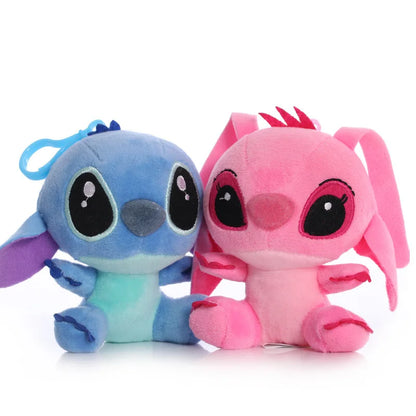 Disney Lilo & Stitch Plush Toys – Pink Lilo & Blue Stitch Stuffed Dolls, Cute Pendant Plush for Boys & Girls Birthday Gift