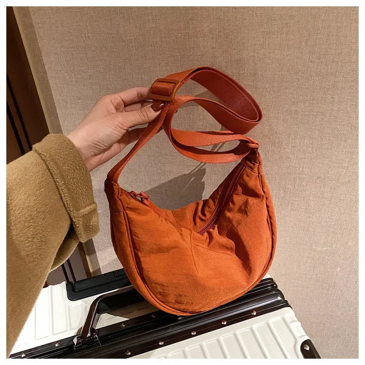 Casual Nylon Hobo Crossbody Bag for Women – Shoulder, Half Moon, Tote Travel Shopper & Purses