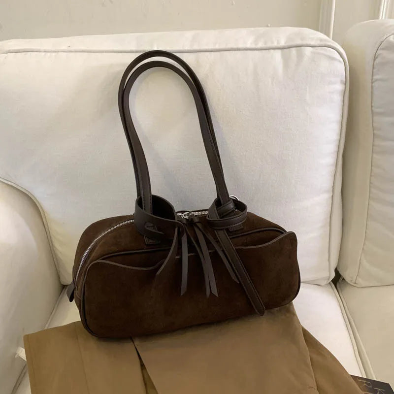 2025 Winter Women’s Suede PU Leather Shoulder Bag – Luxury Designer Crossbody Handbag Soft Leather Everyday Fashion Purse