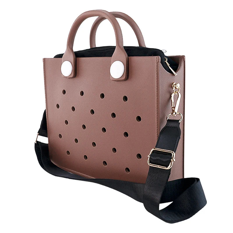 EVA Large Leather Shoulder Bag – Waterproof Casual Tote for Women, Beach Bag & Fashion Storage Handbag