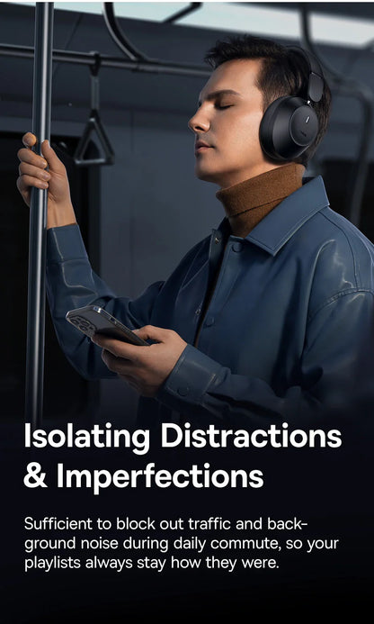 Baseus Bass 30 Max Wireless Headset - Bluetooth 5.3, Over-Ear Headphones, Bass-Enhancing 40mm Diaphragm, Ultra Low Latency, 50H Playtime