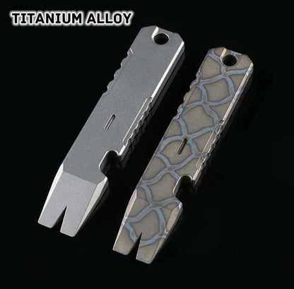 Titanium Alloy Multifunction EDC Tool – Wrench, Pry Bar, Bottle Opener & Screwdriver for Outdoor Use