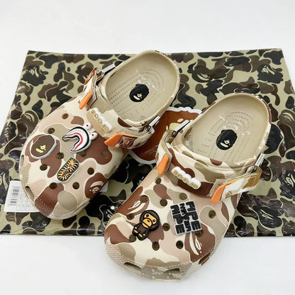 Camouflage Couple Sandals - Casual EVA Ankle-Wrap Flip Flops for Men & Women Beach Outdoor Slippers