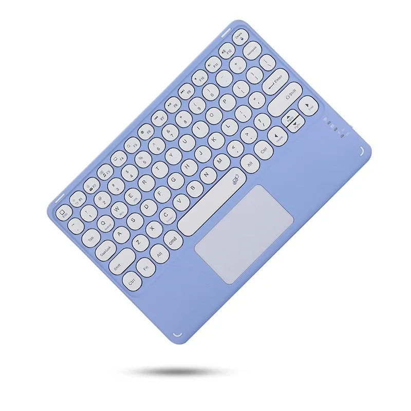Spanish/English 10-Inch Bluetooth Keyboard – Wireless Rechargeable Universal Keyboard for iPad Air, Pro, Phone, Tablet, Laptop