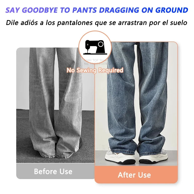 iLMH Invisible Leg Shortening Clip - Non-Slip Hidden Pants Hem Adjuster Quick Fix Sewing Accessory