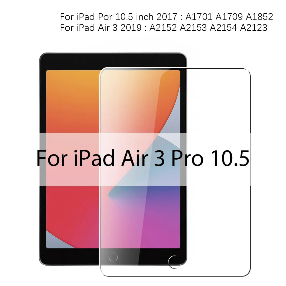 Tempered Glass Screen Protector for iPad A16 9th/10th Gen, Pro 13 M4, Air 11 M2/M3/5/4/3/2, Mini 6/7