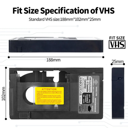 Classic VHS-C Tape Adapter - Vintage VHS Cassette Converter Box for VHS to VHS-C Video Tape Conversion