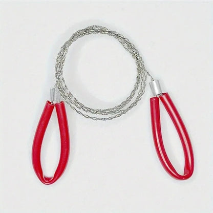 Portable Stainless Steel Wire Saw — Pocket Chain Saw with Finger Handle for Camping, Hiking & Survival
