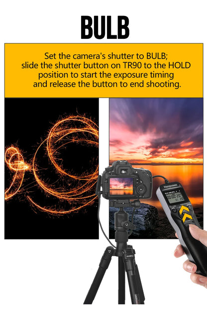Camera Time Lapse Intervalometer — LCD Timer Remote Shutter Release for Canon, Nikon, Sony, Fujifilm, Olympus, Pentax