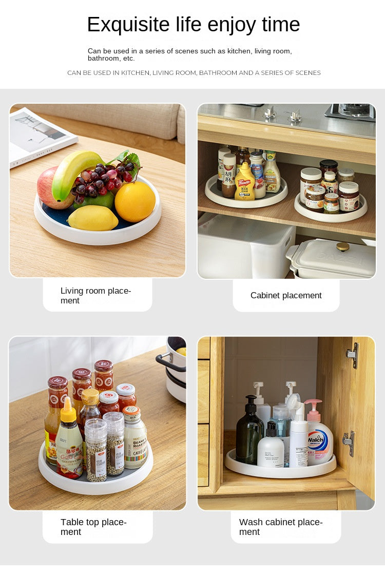 1/4PCS 360° Rotatable Anti-Slip Kitchen Storage Rack – Round Multi-Functional Organizer for Condiments & Tableware