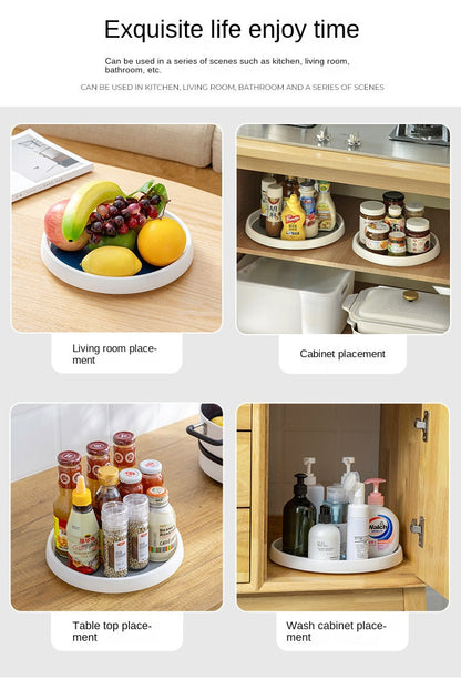 1/4PCS 360° Rotatable Anti-Slip Kitchen Storage Rack – Round Multi-Functional Organizer for Condiments & Tableware