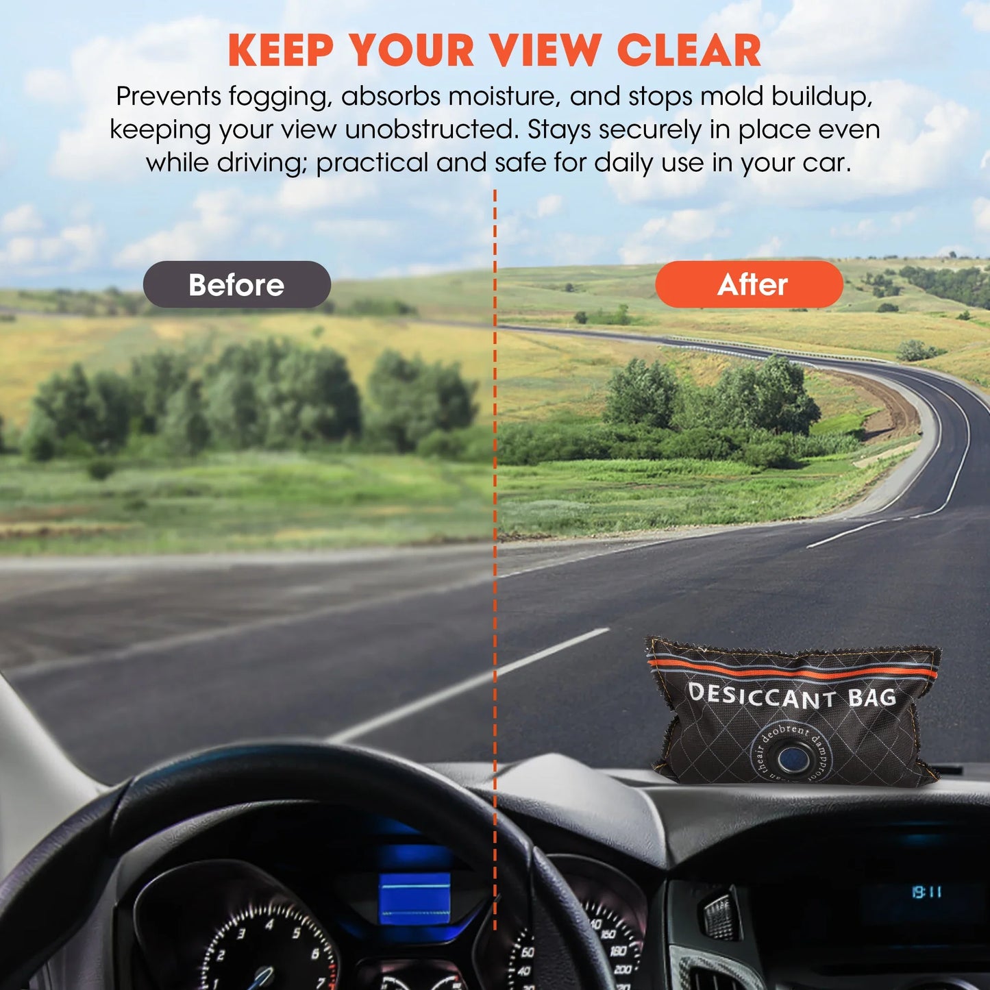 Car & Home Dehumidifier Bag – Reusable Silica Gel Moisture Absorber for Wardrobe, Shoes, Cabinets