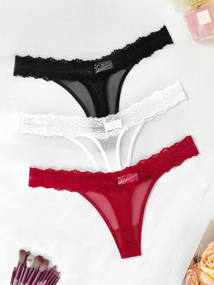 3-Pack Women’s Sexy Floral G-String Thongs — Breathable Multicolor Intimates