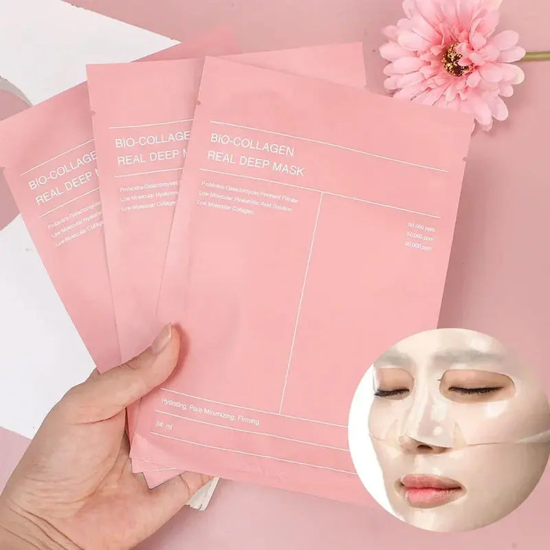 Bio Collagen Facial Mask – Deep Hydrating, Pore Shrinking Overnight Moisturizer Brightening Korean Skincare