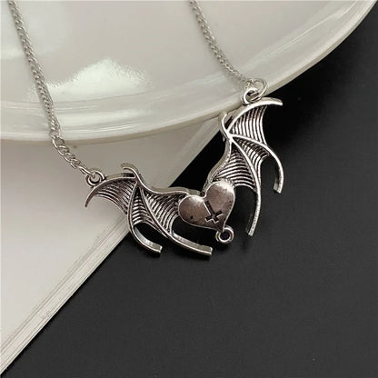 Punk Gothic Big Cross Pendant Necklace – Irregular Clavicle Chain Aesthetic Jewelry for Women & Men
