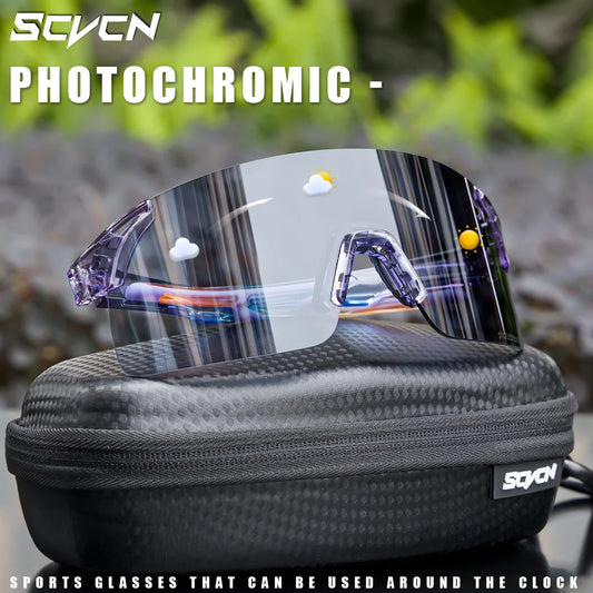 SCVCN Photochromic Sunglasses for Cycling & Outdoor Sports - Men & Women's MTB Climbing Eyewear, Driving Bicycle Goggles