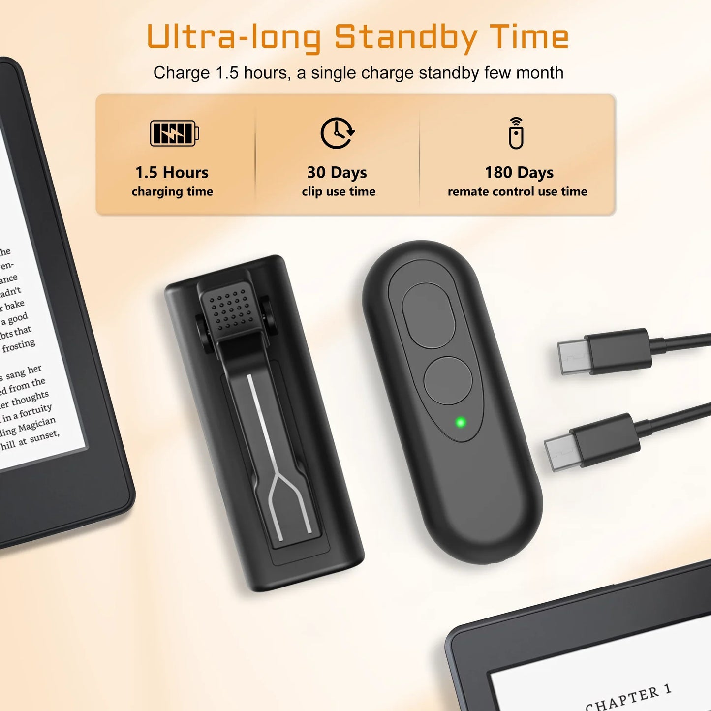 RF Remote Page Turner for Kindle & Kobo — Automatic Page Flipping Device for eReaders and Tablets