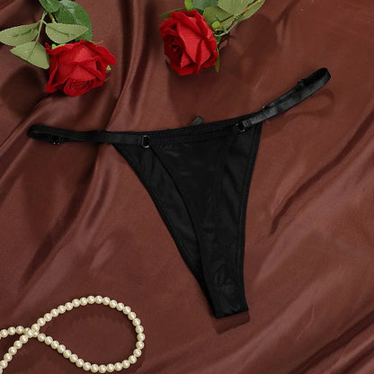 Low-Waisted T-Back Thong — Sexy Adjustable Strap Seamless Panty for Women, Erotic Lingerie Pure Desire