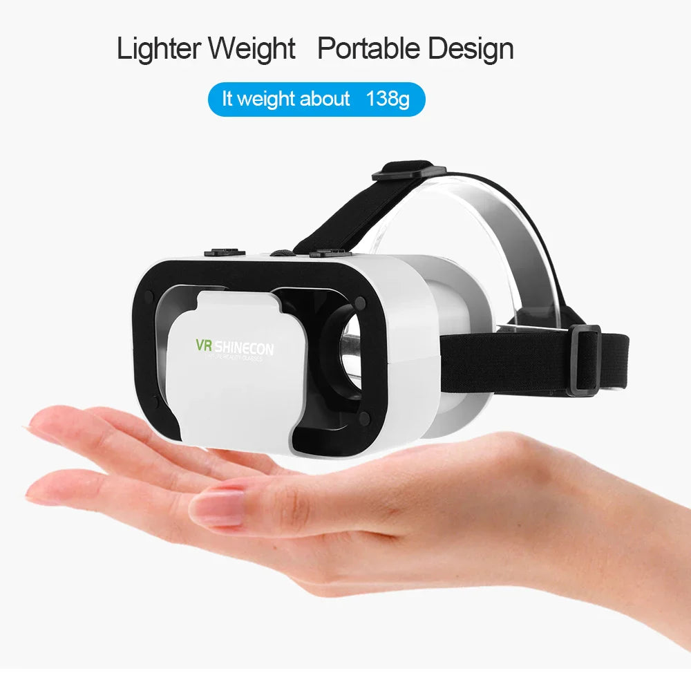 Shinecon 3D VR Headset – Virtual Reality Glasses with Helmet Lenses for Smartphones