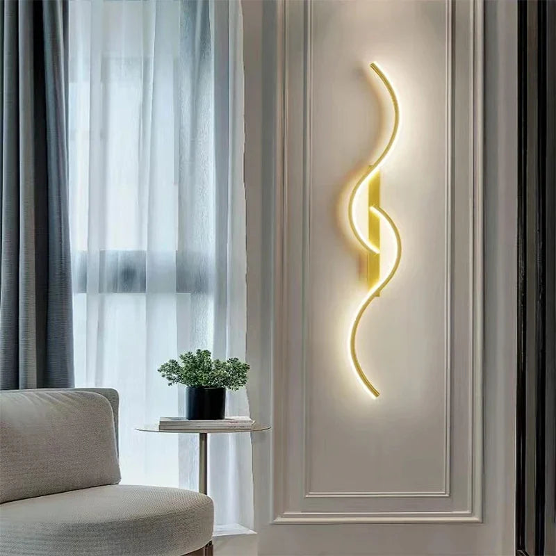 Modern LED Wall Lamp - Minimalist Long Strip Light Fixture for Bedroom Bedside & Living Room Indoor Lighting