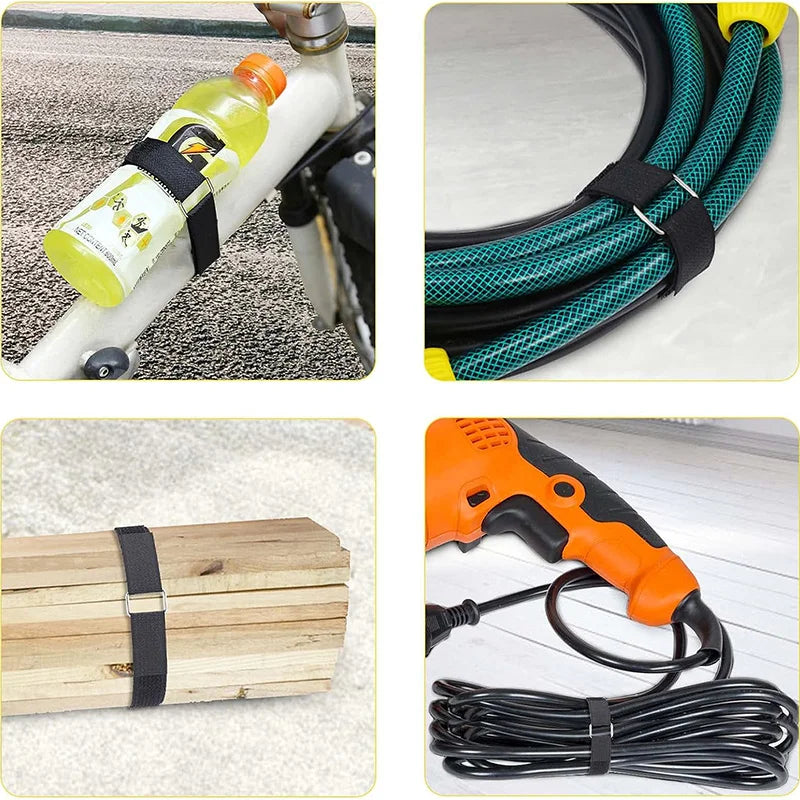 5M Hook & Loop Cable Straps with 20 Buckles – Adjustable Cut-to-Length Nylon Cinch Straps for Cable Organization